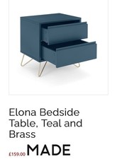 Teal Beside Cabinet Two Draw