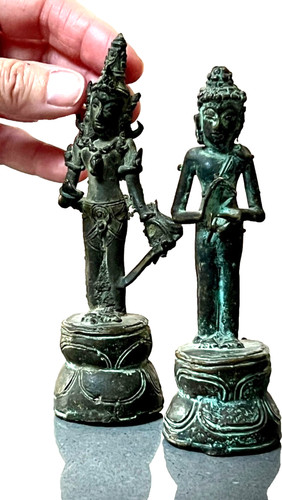 Antique bronze standing buddha - bronze,