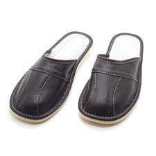 Mens Leather Slippers Mules