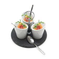 Slate Snack Dipping Cups Tray