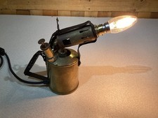 Brass vintage paraffin blowtorch table lamp Up Cycled ￼