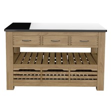 Kitis Oak Kitchen Island Black