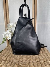 Jobis black leather vintage backpack rucksack