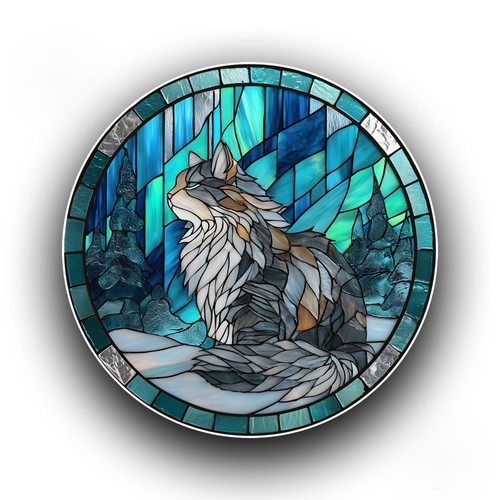 Norwegian forest cat winter - cat,