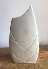 Belleek Ireland Living  Wave Vase 26cm tall white contemporary shape VGC