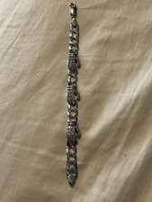 ??Silver stone boxing glove curb bracelet