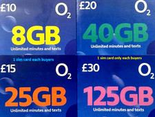 cheapest O2 Pay As You Go SIM CARD UNLIMITED MINUTES TEXTS 60GB FOR 20P 2G 3G 4G