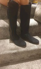 Rydale Navy Suede Boots Size 7 Slim Fit Zip Tassle Detail Size: 6.5 - 7 