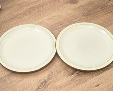 Set Of 2 Denby Langley Fire Burnt Orange / Sand Yellow Dinner Plates 26 cm