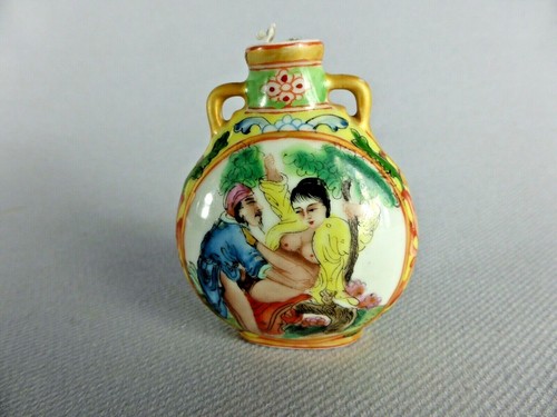 Erotic porcelain vial - vial, snuff