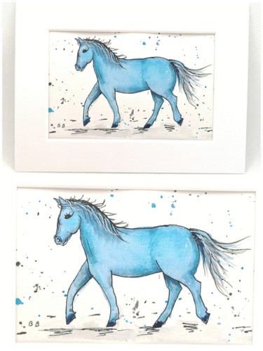 Watercolour painting horse - painting,