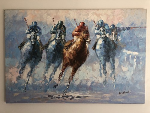 Horse racing oil - horse, painting