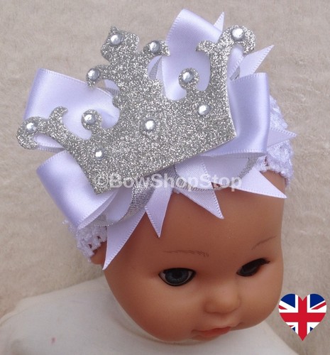 Headband white christening - headband,