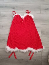 BNWOT Vintage Ann Summers Red Lace & Feather Christmas Cami Suspender Sz Medium