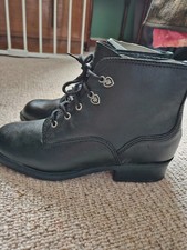 Ladies Black Leather Lace Up