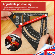 7" Carpenters Rafter Square - Adjustable Roofing & Rafter Tool Triangle Ruler