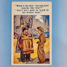 Comic Postcard C1930 Advertising Covered A Boards Dinner Hour Sandwich M.A.