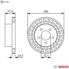 2x BRAKE DISC 0 986 479 U00