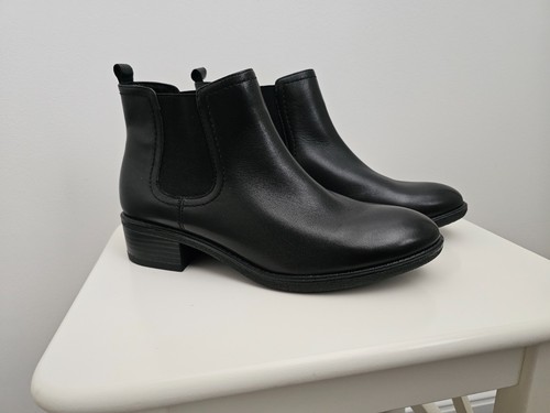 Black leather chelsea - m&s,