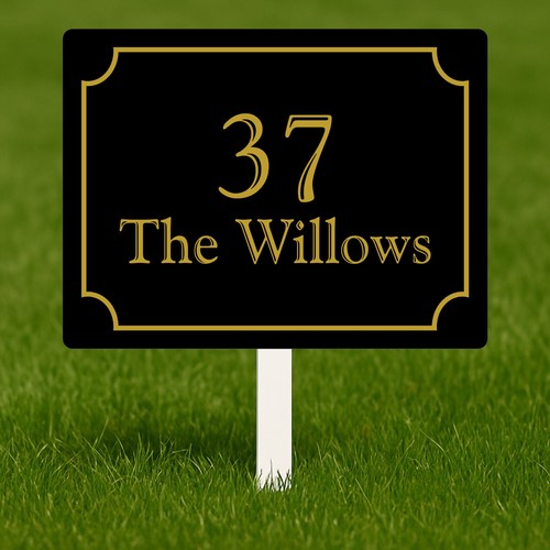 House name number address lawn - address,