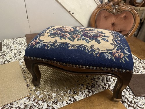Foot stool embroidered - stool,