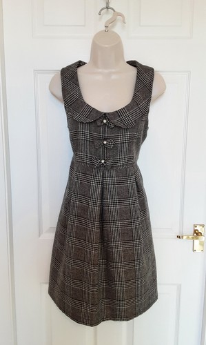 Pinafore dress mini grey - pinafore, dress,