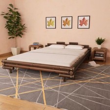 Bed Frame Dark Brown Bamboo