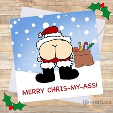 Christmas Cards Santa Ass