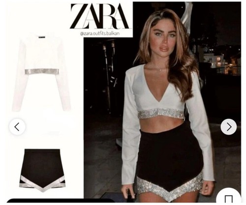 Zara set shiny mini - shiny, skirt