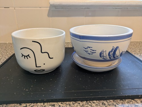 Ceramic plant pots - x2,