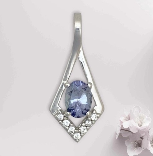 Tanzanite drop pendant - drop, 10ct