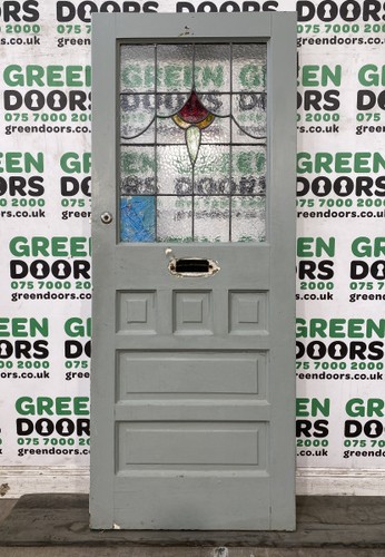 Stained glass front door 1930s - front,