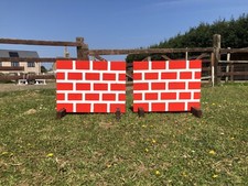 Red Wall Pair Of Show Jump Fillers, 50cm.