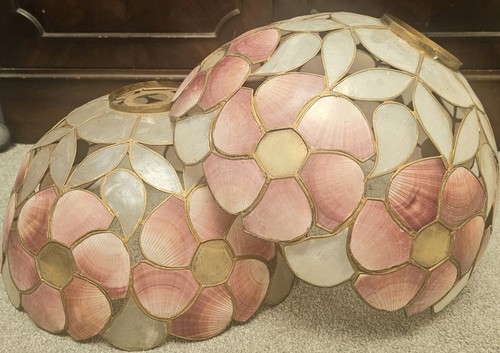 Pair vintage capiz shell - pair, of