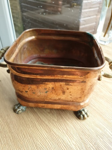 Vintage dented square copper