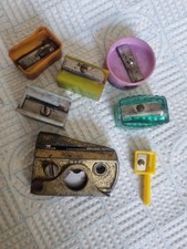 Vintage Selection Of Pencil Sharpeners Inc. 1 Small Lead Sharpener + 1 Brass
