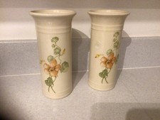 A Pair Of Vases From The Kernewek Pottery Floral Design
