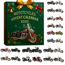 2025 Christmas Advent Calendar , Motorcycle Acrylic Pendant Christmas Countdown