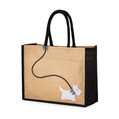 Large jute hessian - hessian, black