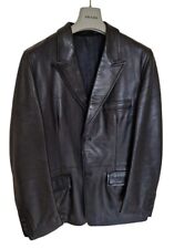 Mens PRADA MILANO Black leather jacket/coat Size EU52/UK42 large. RRP £4,150