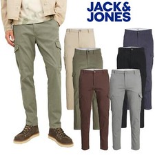 Jack & Jones Mens Cargo Trousers Slim Fit Chinos Stretchable Extra Comfort Pants