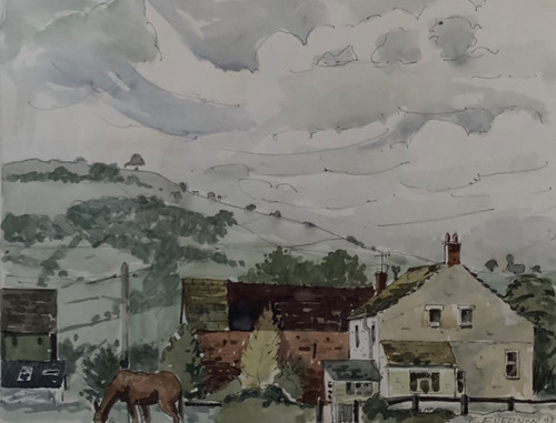 Vintage painting turf lea - painting,