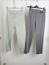M&S Women's Green Mom Jean/Grey Slim High rise Ankle Grazer 2xPcs Size 6 NWOTF2