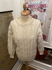 Vintage Aran Cable Knit Jumper Wool Craft Cosy M