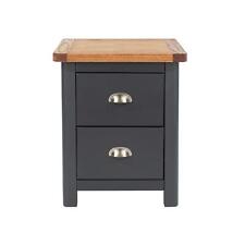 Bedside Table 2 Drawer Bedroom Furniture Storage Blue Two Tone Nightstand Wooden