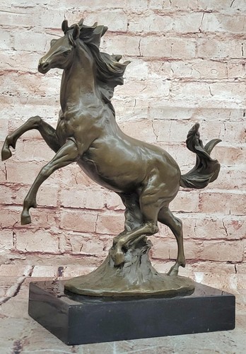 Rearing horse bronze sculpture - rearing,