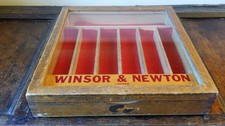 VINTAGE WINSOR & NEWTON BRUSH SHOP COUNTER DISPLAY CASE ADVERTISING BOX