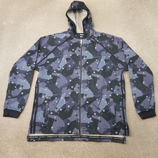 Adidas Mens Hoodie Large Blue Splinter Camo Zip Jacket SST Trefoil Originals