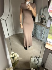 Bershka Nude Fitted Maxi Dress