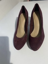 Burgundy Suede Kitten Heel